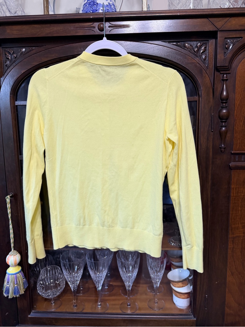 J. Crew Yellow Sequin Floral Button Cardigan - Picture 2 of 3